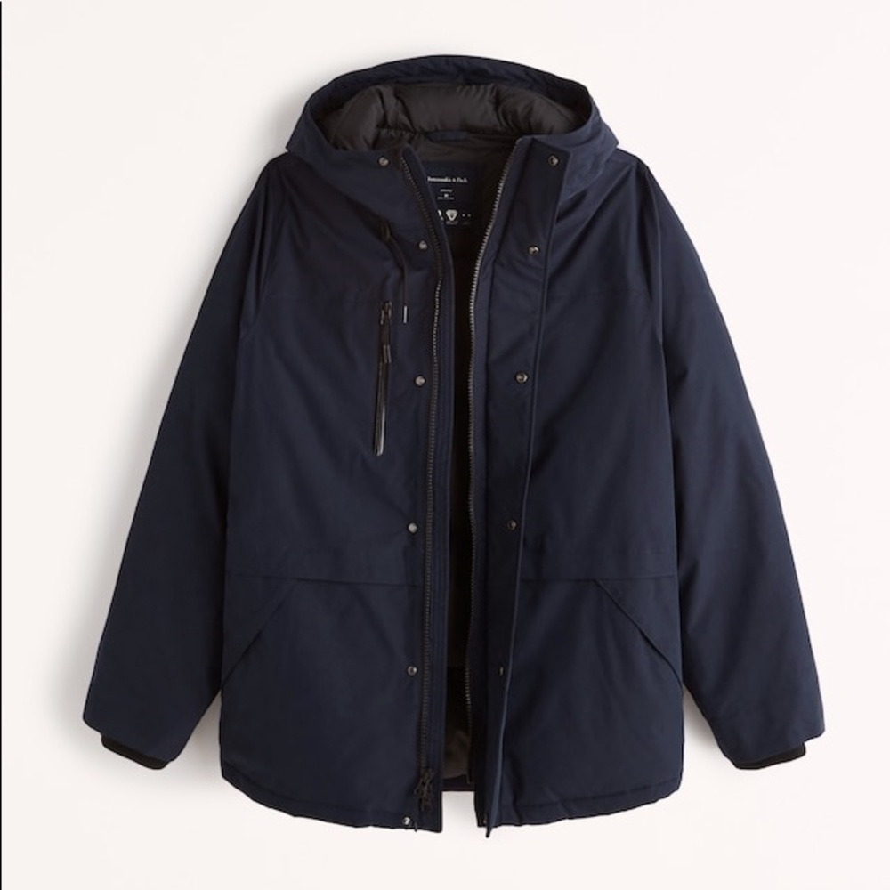 NEW Abercrombie Traveler Parka - Navy Blue Size Large